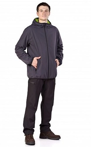 фото куртка арго (тк.softshell) cosmo-tex, серый/лайм