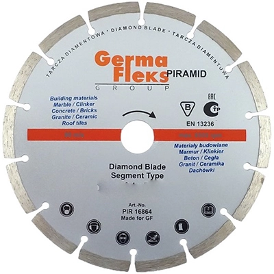 Диск алмазный GERMAFLEX сегмент 250х32 мм S резка сухая (PIRAMID)