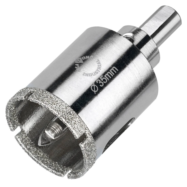 Алмазная коронка по керамограниту, плитке, кафелю 35 мм с центром Diamond Industrial