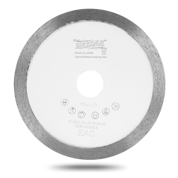 Диск сплошная кромка для резки мрамора M/X, мокрый, 125D-1.6T-10W-22.2/20