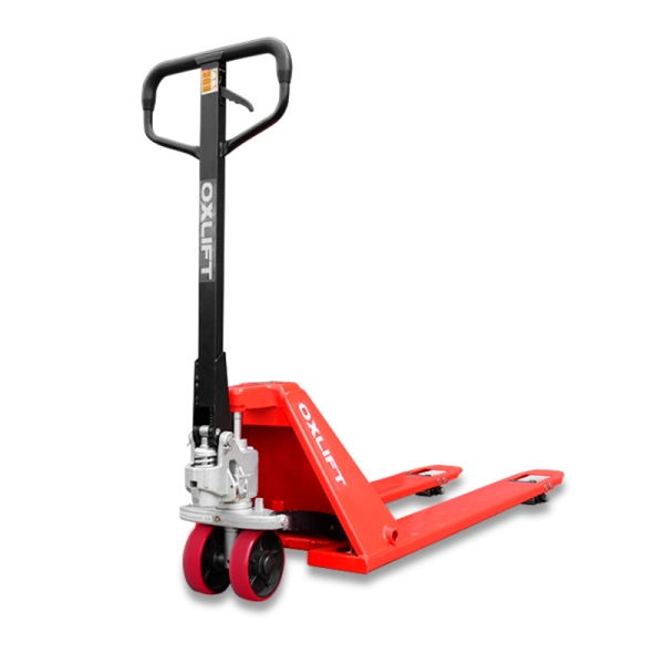 фото ручная гидравлическая тележка низкопрофильная oxlift ox20-l51 51 мм 2000 кг