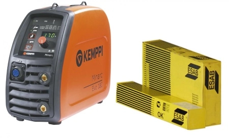 фото набор kemppi сварочный аппарат minarc evo 180 +электроды для сварки ок 53.70 ф 4,0мм