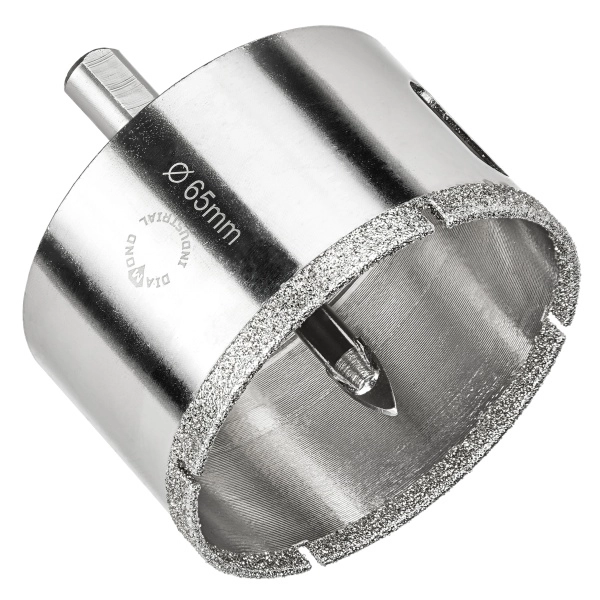 Алмазная коронка по керамограниту, плитке, кафелю 65 мм с центром Diamond Industrial
