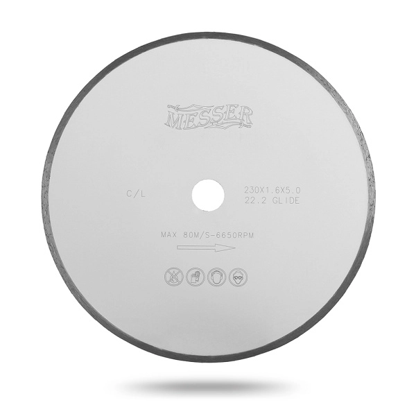 Диск сплошная кромка для резки плитки C/L, сухой, 230D-1.6T-5W-22.2