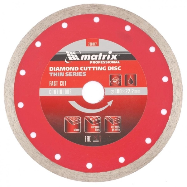 Алмазный диск MATRIX (730817) Ф180х22мм по керамике