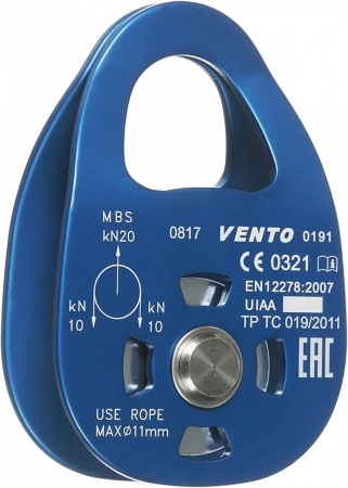 фото блок-ролик vento™ одинарный single дюраль с подшипником, vpro 0191