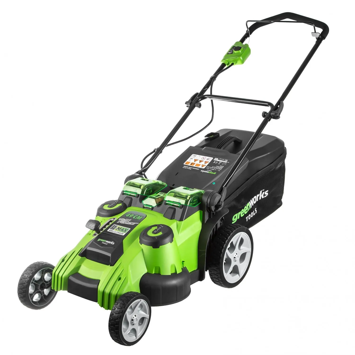 фото аккумуляторная газонокосилка greenworks g40lm49db (2500207) без акк. и зу