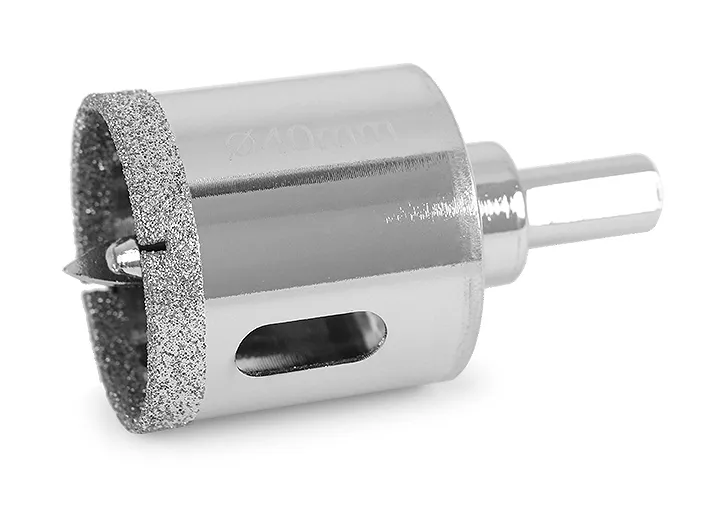 Коронка алмазная MESSER-DIY D40 X L40, с центрирующим сверлом (керам. плитка, керамогранит, мрамор, стекло)