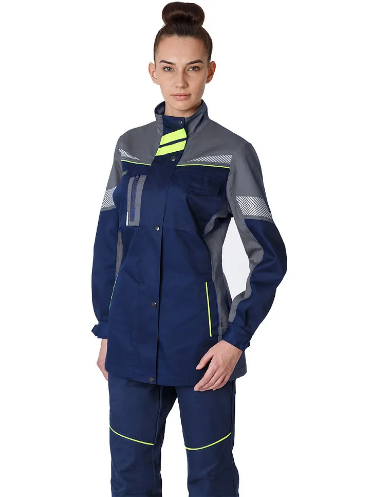 фото куртка удлиненная женская profline specialist (тк.смесовая,240), т.синий/серый