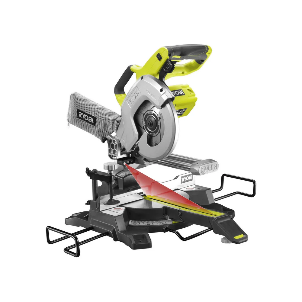 фото аккумуляторная торцовочно-усовочная пила ryobi one+ r18ms216-0