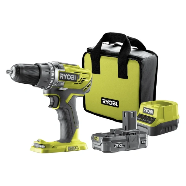 фото компактная дрель-шуруповерт ryobi one+ r18dd3-120s
