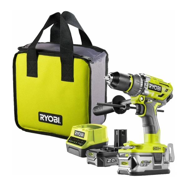 фото бесщеточная ударная дрель-шуруповерт ryobi r18pd7-252s one+
