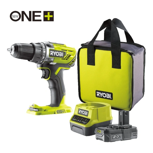 фото компактная дрель-шуруповерт ryobi one+ r18dd3-120s